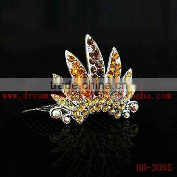 colorful crystal fashion hair comb