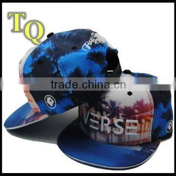 embroidery and prinitng floral cap flat brim hip-hop snapback cap