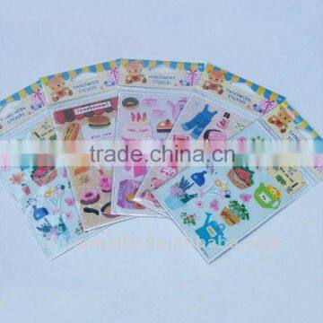 Lovely animal shape customized 3D handmade stickers