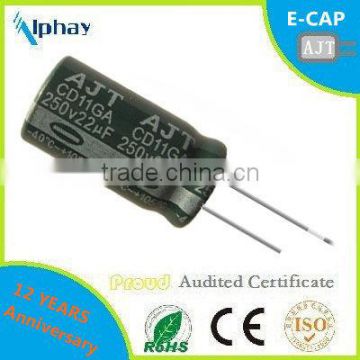 22uF 250v 12*20 10000H long life electrolytic capacitor