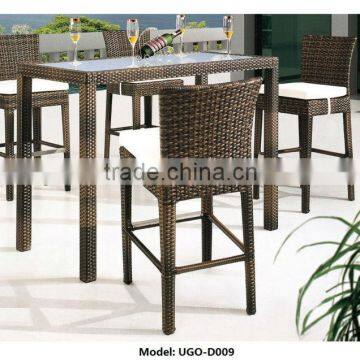 Glass Rattan Table and Wicker Chair Furniture for Best Bar UGo Outdoor Furniture