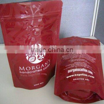 Stand up laminate coffee packaging bags with zipper