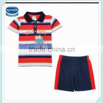 2-6Y (CD4432) Hot sale latest design nova children Dongguan garment casual kids boy summer clothing sets