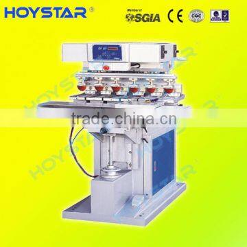 GW-M6/S 6 color soft helmet pad printing machine with shuttle belt