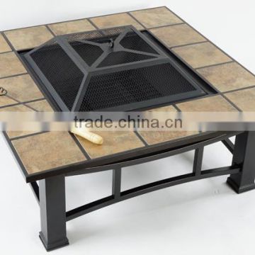 34" square slate fire pit