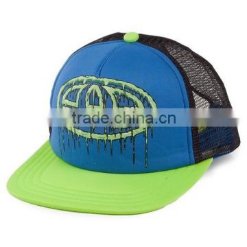 Customized Flat Bill Screen Printed Kids Trucker Cap, Custom Kids Trucker Foam Mesh Cap