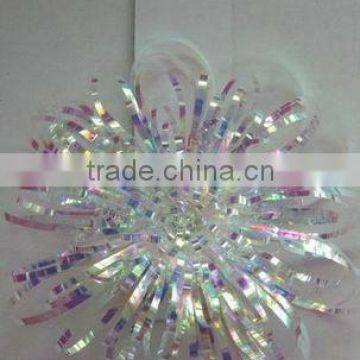 3.5" Glossy Iridescent / Rainbow Fireworks Flowers for Gift Wrapping Decoration