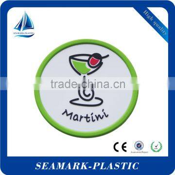 2016 eco-friendly embossed 3d custom rubber coasters for drinking