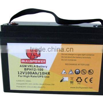 High rate AGM / VRLA / SMF / SLA battery for PV System , 12v 100ah dry storage battery 12V for ups ,CE/UL Approval