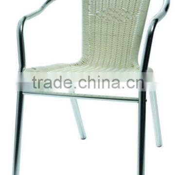 France outdoor cafe white dining chair, wicker stacking chair for sale