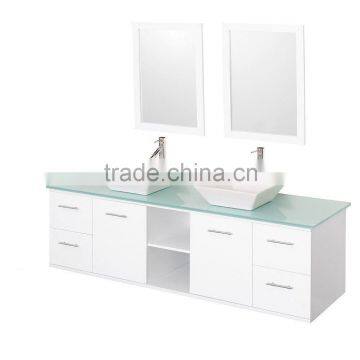 solid wood bathroom vanity cabinet matched with mirror