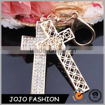 Couples day souvenir gifts alloy 3d laser engraving crystal cross glass keychain