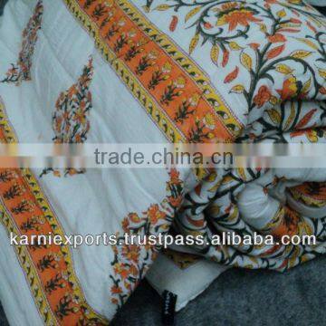 Exotic Beautiful Quilts By Indian Manufacturers / High Quality hand made quilts hand-block printed quilts