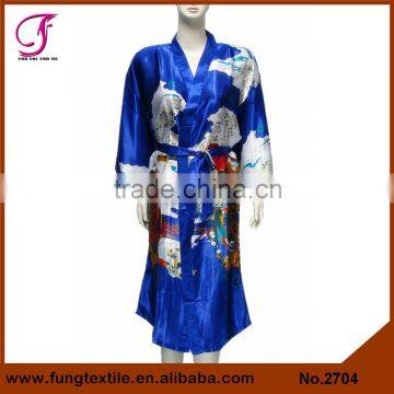 2704 Long Design Beautiful Girl Satin Kimono Gown