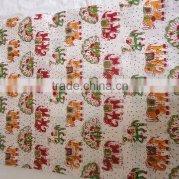 RTC-47 Animal And Bird Hand Block Printed Fabric 100% Cotton Natural Fabric Manufacturer Jaipur