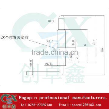 SMT right angle pitch 2.54mm single row 10pin pogo pin connector