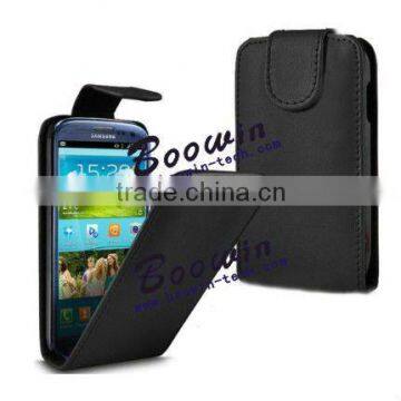 black flip leather Case for samsung galazxy siii I9300