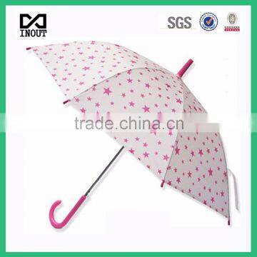 Auto open 21inch star printed cute stick auto open customized umbrella