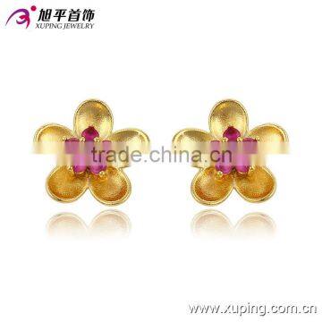 2016 fancy design earring, flower double stud earrings for girls