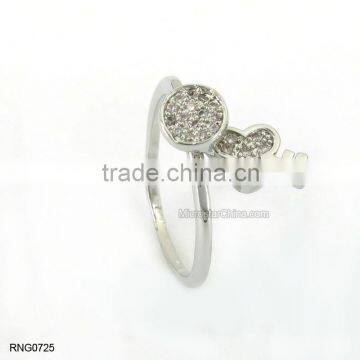 Fashion Double Crystal Diamond Wedding Split Ring For Girls photo-4