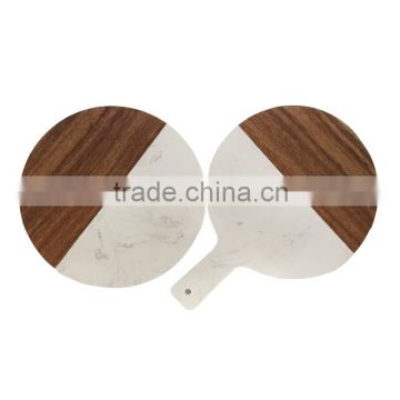 2016 Natural Marble&Wood Combined Chopping Dinnerware Round Cheese Cutting Board