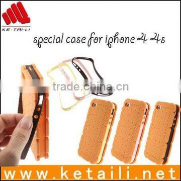 2014 hot sale colorful biscuit case for iphone 4