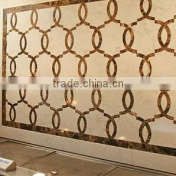 wall decoration natural stone marmol, marble mosaic tiles, round stone mosaic water jet marble