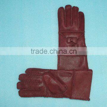 Hand Made Leather Mitten Fur Skin Double Face Fur /leather Gloves,KZ140034 photo-6