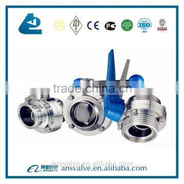 DN14-DN150 Stainless Steel Food Grade Clamped Butterfly Valve photo-2