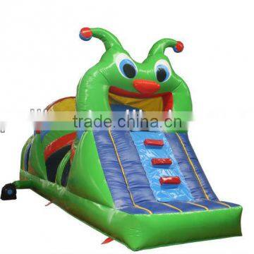 green inflatable caterpillar tunnel