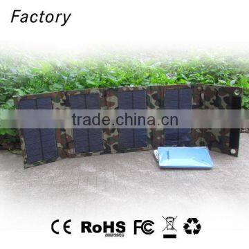 Factory high quality solar powered charger,5.5V 8W,12000mah,applicable to smartphone,notebook,laptop,IPAD,digital camera so on