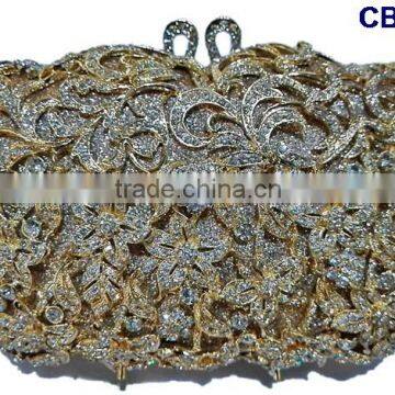 CB0132-9 silver golden purse handbags Nigeria design Party clutch crystal evening clutch fashion purse