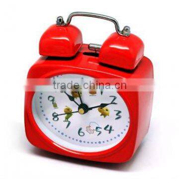 Portable Decorate Red Twin Bell Table Clock Alarm Clock Promotional Gifts