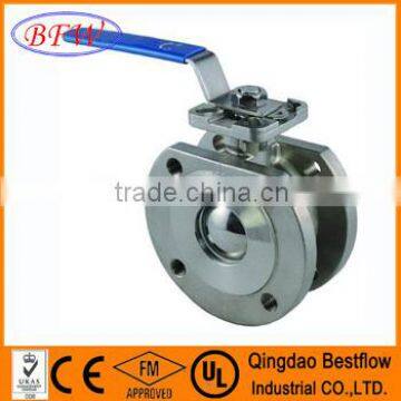 stainless steel 304 1pc wafer flange ball valve