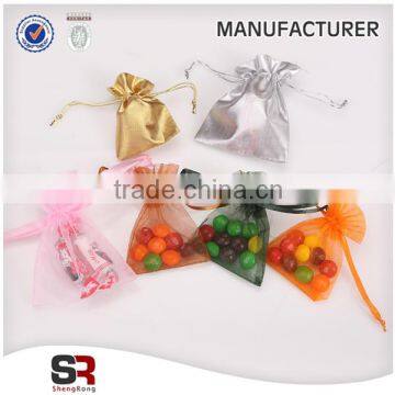 2015 crazy sale candy colours promotional silk organza bags