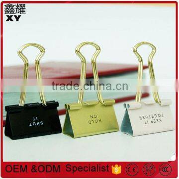 customer logo printing black white gold wire binder clip 19mm 25mm 32mm 41mm 51mm