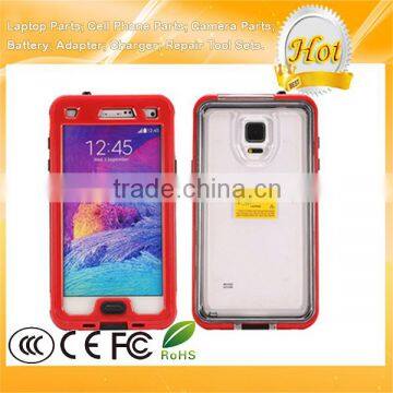 Red Shockproof Waterproof Case for Samsung Galaxy Note 4 Case With Button