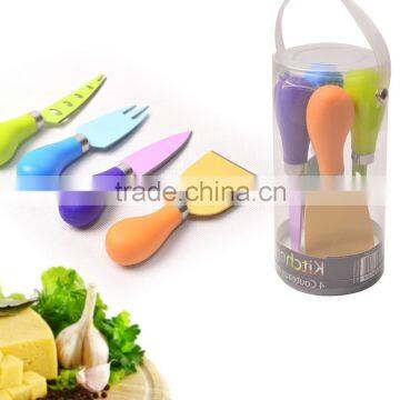 2015 New cheese knives set with pvc barrel packing