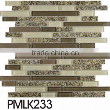 porcelain mix crystal glass mosaic wall tiles of interior decoration(PMLK233)