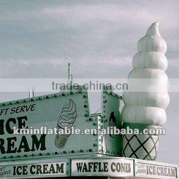 inflatable ice cream cone on roof