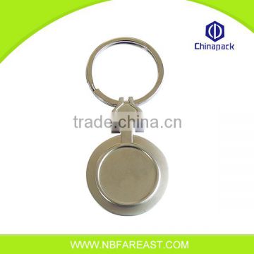 Customized new brand well sale round metal keychain