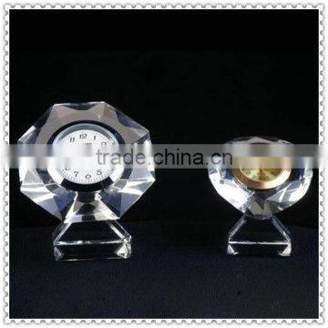 Promotional Clear Crystal Mini Clocks For Keepsake Gifts