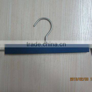 lotus wood hanger.wood trousers hanger blue colour with big clips made in china,new product
