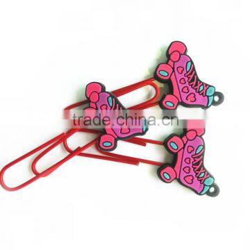 Shoe Shaped Silicone Paper Clips Soft Rubber PVC Promotion Bookmark