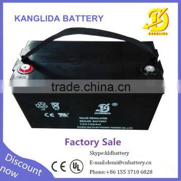 12 volte 100ampere sealed lead acid battery maintenance free deep cycle battery Kanglida brand made in China