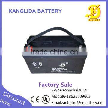 Factory direct sale kanglida AGM gel vrla rechargeable battery for UPS