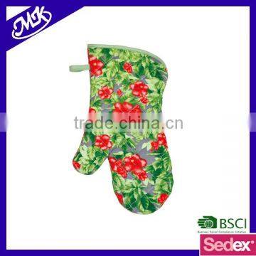 flower design custom printed novelty oven gloves
