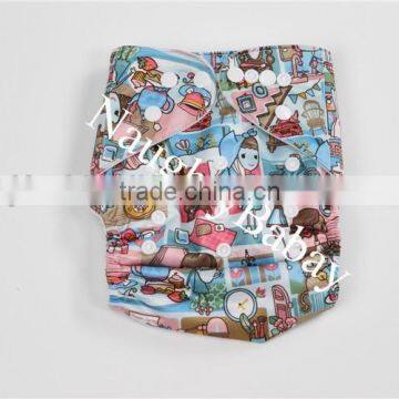 Animal Printed Baby Pocket Cloth Diaper Nappies photo-2