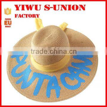 Wholesale Custom Printed Ladies Elegant Summer Beach Sombrero Big Brim Straw Hats photo-5