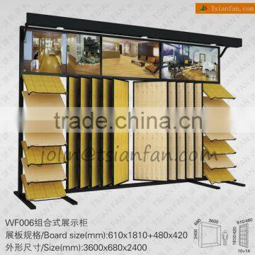 WF006 wood greeting card display stand /Combined type display rack/page turning type rack